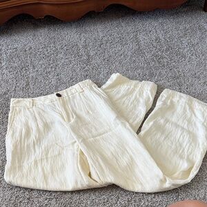 Cream Linen Pants
